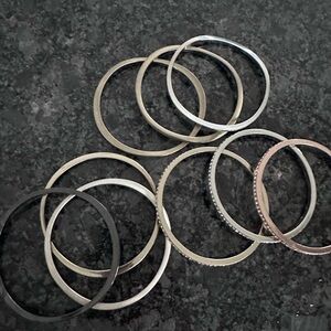 Elegant Silver and Gold Bangle Set